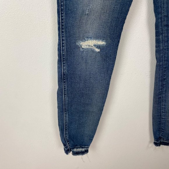 Madewell Woman's Sz 27 Tall 9" High Rise Skinny Jeans Mid Rise Distressed - Picture 2 of 13